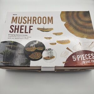 Wiosi 5-Piece Turkey Gill Mushroom Floating Shelves Wall Decor Open Box **READ**